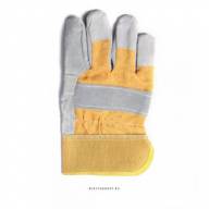 Перчатки спилковые пятипалые комбинированые Ангара серые - Перчатки спилковые пятипалые комбинированые Ангара серые